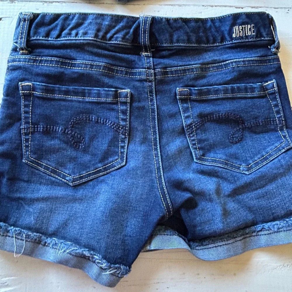 Justice‎ Girls Denim Shorts Bundle Size 12/12Slim Embroidered /Distressed 4Pack